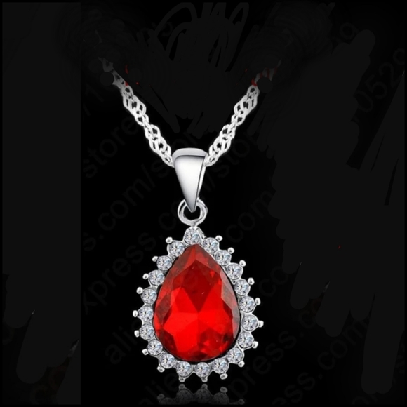 Swarovski Elements 925 Sterling Silver Garnet Red Earrings NEW - Picture 2 of 16